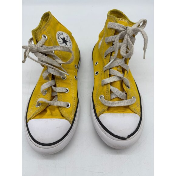 Converse Chuck Taylor All Star High-Top Sneakers Youth Size 1 Yellow Lace Up - Picture 4 of 15